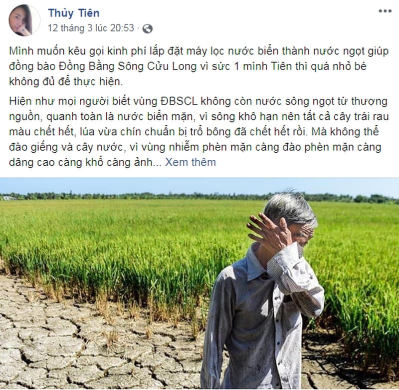  Bài đăng kêu gọi của Thủy Tiên khi miền Tây gặp hạn - Ảnh Chụp màn hình - Tin sao Viet - Tin tuc sao Viet - Scandal sao Viet - Tin tuc cua Sao - Tin cua Sao