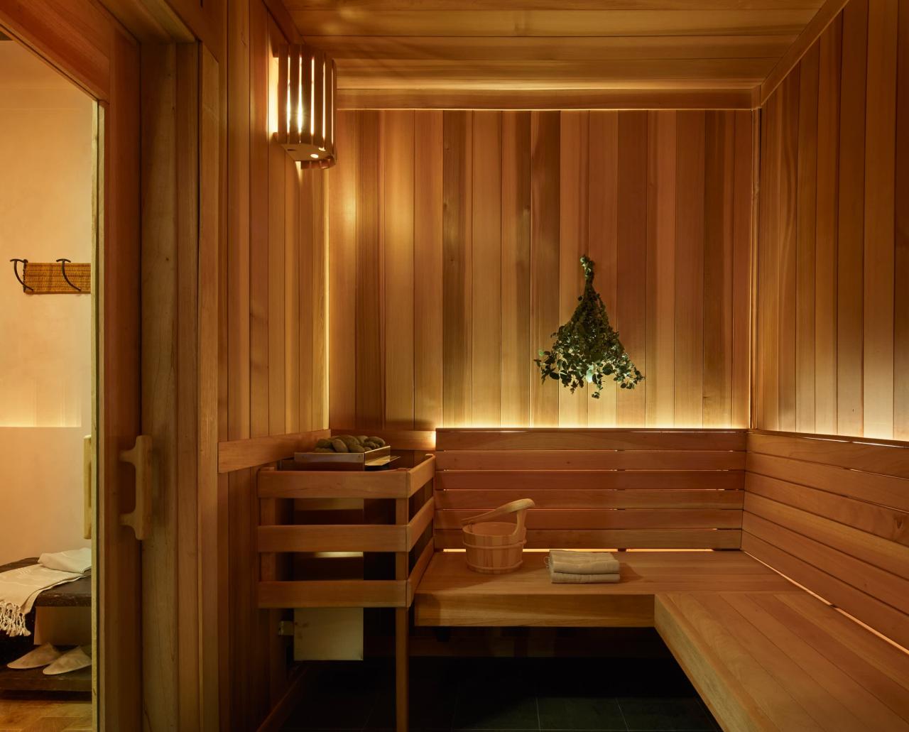 The sauna at Hotel Chelsea, New York