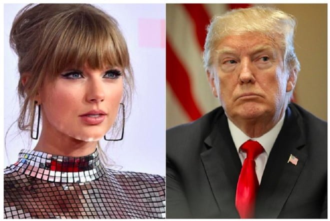 Ông Trump từng phản hồi bớt thích nhạc Taylor Swift 25% sau khi bị nữ ca sĩ chỉ trích /// Ảnh: Getty Images