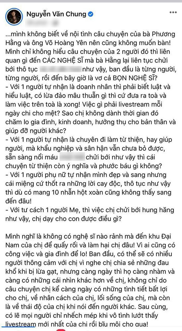 Nhạc sĩ Nguyễn Văn Chung chỉ đích danh bà Phương Hằng: 'Mang 10 nhẫn hột xoàn cũng không sang' Ảnh 4