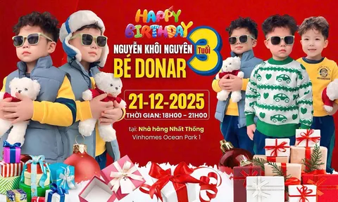 Người mẫu nhí Bé Donar rạng rỡ trong buổi tiệc sinh nhật ngập tràn yêu thương