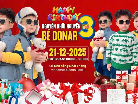 Người mẫu nhí Bé Donar rạng rỡ trong buổi tiệc sinh nhật ngập tràn yêu thương