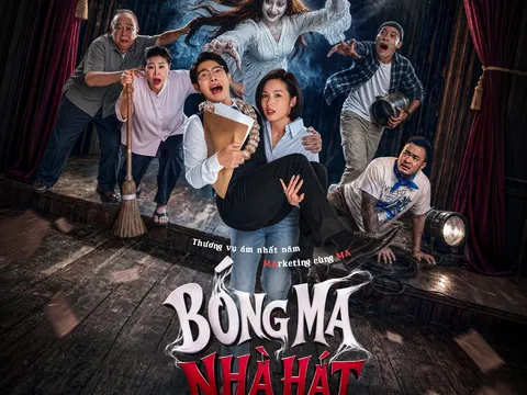 Trâm Anh “bế” Quỳnh Lý bỏ chạy trong phim “Bóng ma nhà hát”